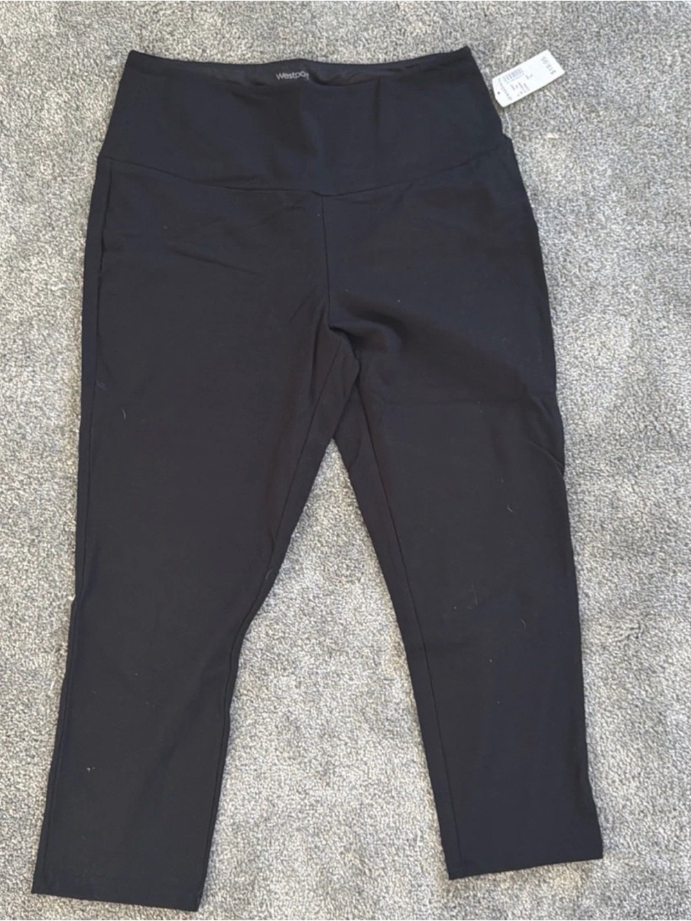 Westport Women’s Cropped Legging Pants Black Stretch Size Large NWT